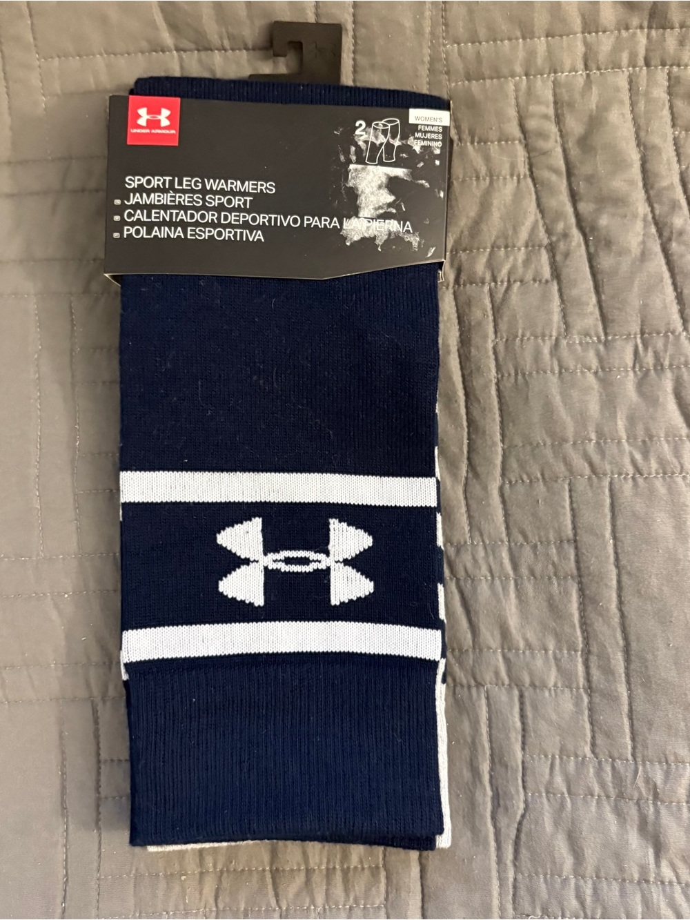Under Armour Women’s 2 Pair Blue And Gray Sport Leg Warmers New